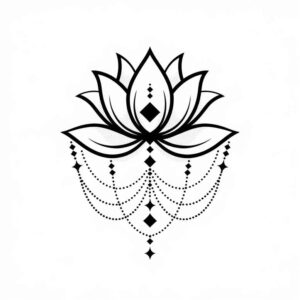 minimalist-lotus – tattoo design ideas free ai generated – micro-symbol – for-back-of-neck – Gallery: lotuses-inkby-ai