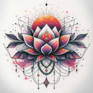 minimalist-lotus – tattoo design ideas free ai generated – pristine – for-back-shoulder – Gallery: lotuses-inkby-ai