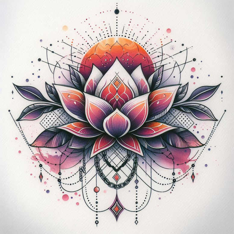 minimalist-lotus – tattoo design ideas free ai generated – pristine – for-back-shoulder – Gallery: lotuses-inkby-ai