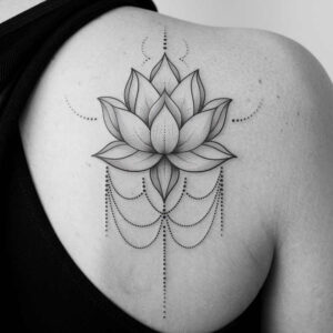 mystical-lotus – tattoo design ideas free ai generated – discreet – for-upper-thigh – Gallery: lotuses-inkby-ai