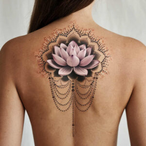 spiritual-lotus – tattoo design ideas free ai generated – empty-space – for-shin – Gallery: lotuses-inkby-ai