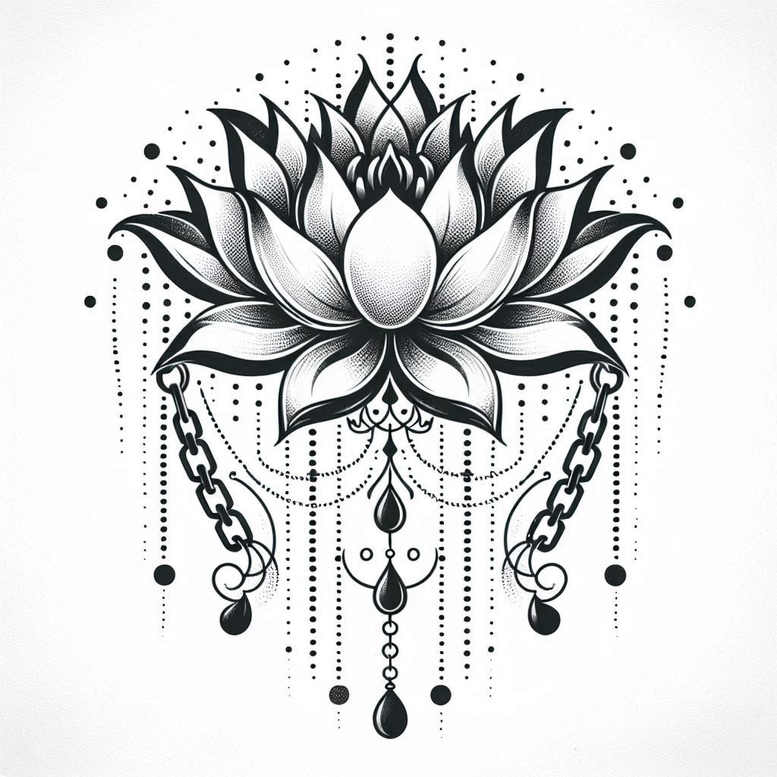 spiritual-lotus – tattoo design ideas free ai generated – pure-shape – for-hip – Gallery: lotuses-inkby-ai