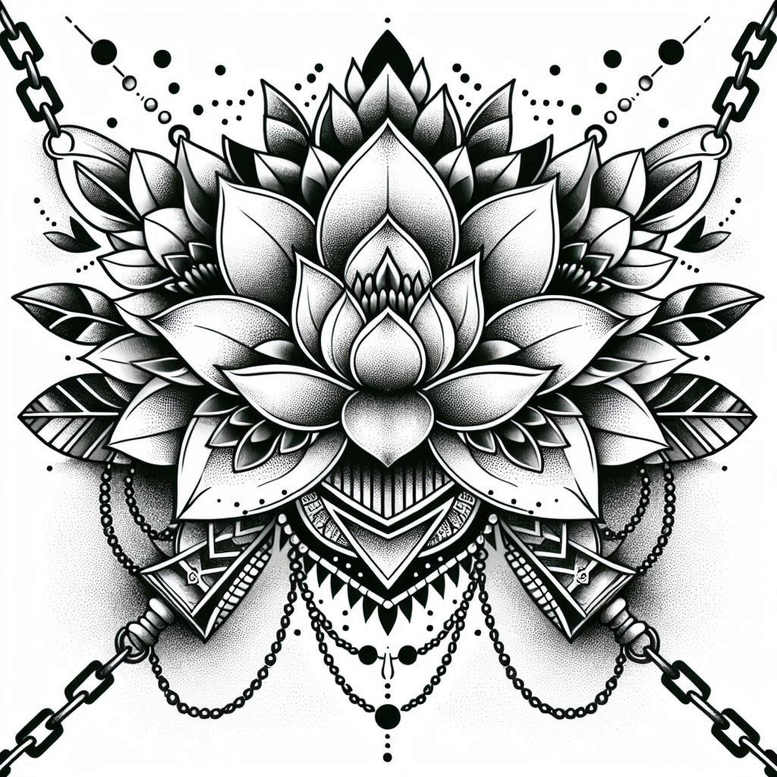 lotuses tattoo design ideas pure outline delicate for chest