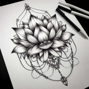 lotuses tattoo design ideas thin line delicate represents determination