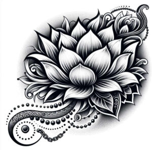 lotuses tattoo design ideas minimal texture detailed petals for sternum