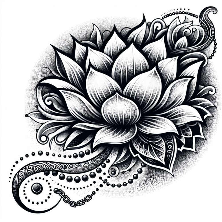 lotuses tattoo design ideas minimal texture detailed petals for sternum