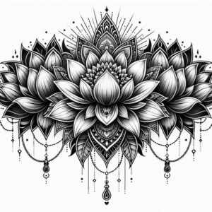 lotuses tattoo design ideas outline only detailed petals meaning courage