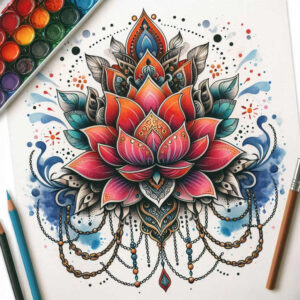 lotuses tattoo design ideas thin line detailed veins perseverance and power