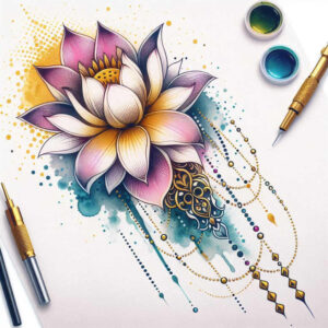 lotuses tattoo design ideas minimalist script elegant curves stands for strength
