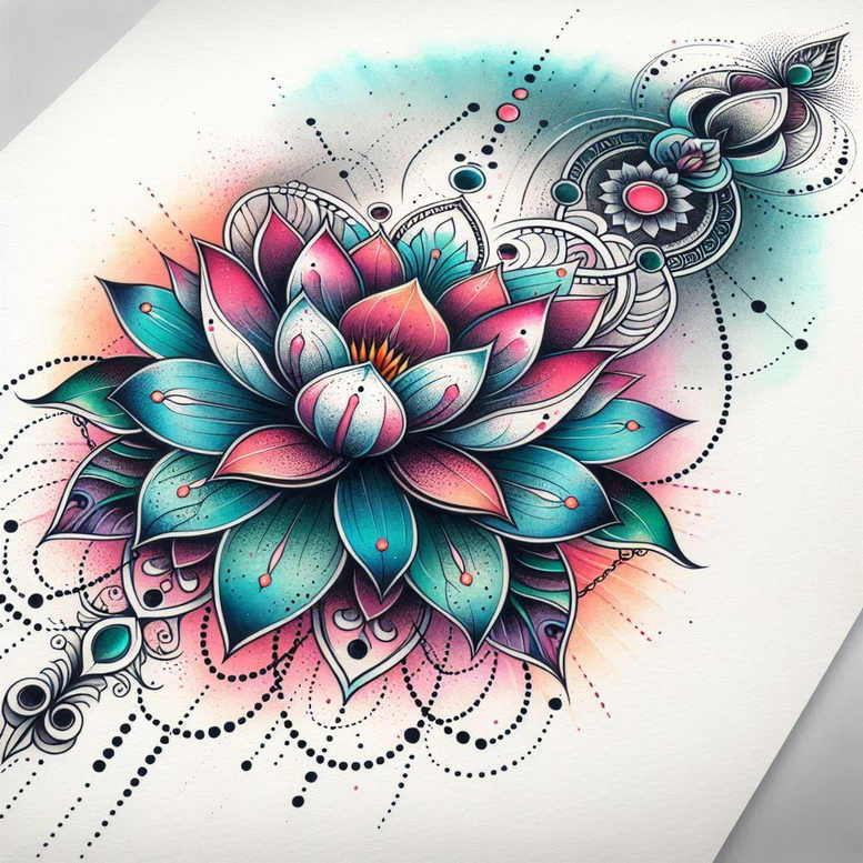 lotuses tattoo design ideas plain floral motifs shows endurance