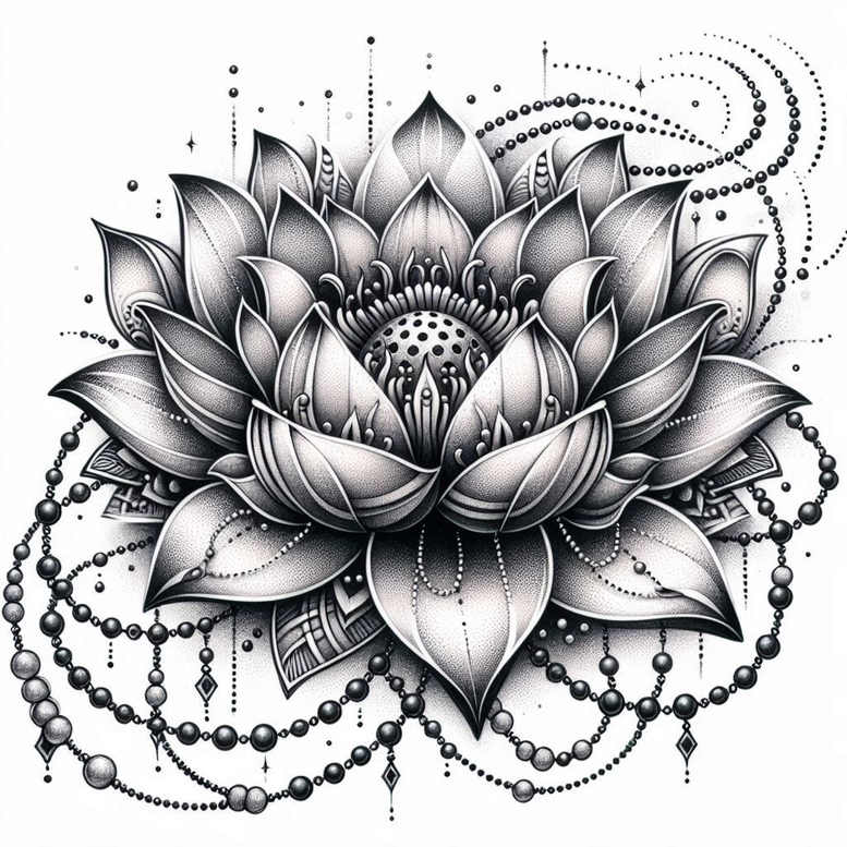 lotuses tattoo design ideas simple form intricate for upper chest