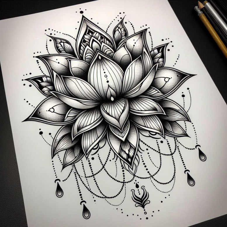 lotuses tattoo design ideas point minimal intricate represents strength