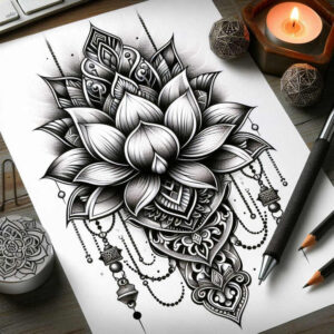 lotuses tattoo design ideas minimal texture intricate symbolising strength