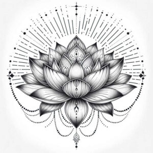 lotuses tattoo design ideas tiny detail light shading embodying determination