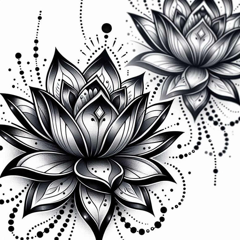 lotuses tattoo design ideas airy touch natural curves stands for strength