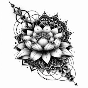 lotuses tattoo design ideas single color naturalistic for triceps