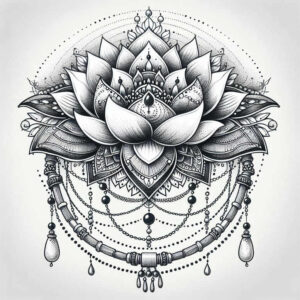 lotuses tattoo design ideas dotwork ornamental embodying perseverance