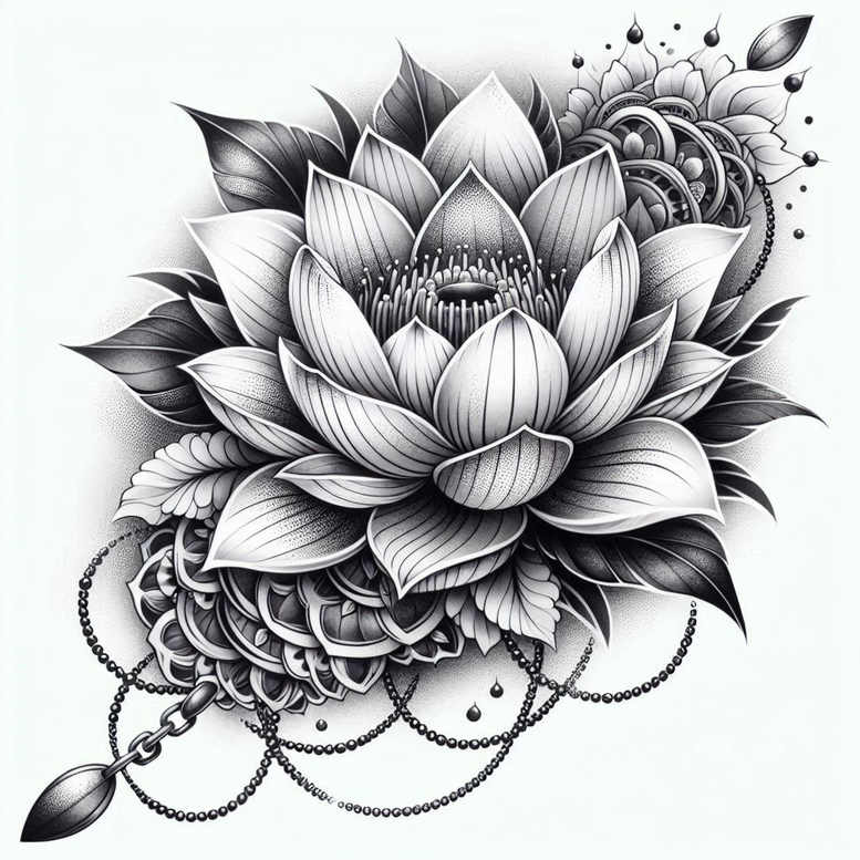 lotuses tattoo design ideas no background ornamental stands for endurance