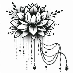 lotuses tattoo design ideas no shading soft edges for triceps