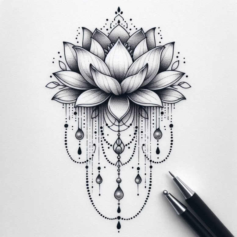 lotuses tattoo design ideas clear-cut soft gradients symbol of perseverance