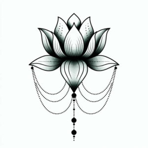 water-flower – tattoo design ideas free ai generated – nonintrusive – for-lower-leg – Gallery: lotuses-inkby-ai