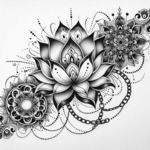 water-flower – tattoo design ideas free ai generated – punctual – for-foot – Gallery: lotuses-inkby-ai