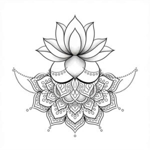 water-flower – tattoo design ideas free ai generated – subtle-shape – for-lower-leg – Gallery: lotuses-inkby-ai
