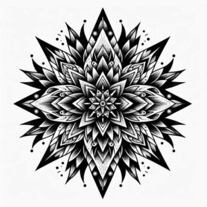 centerpiece – tattoo design ideas free ai generated – delicate-outline – for-upper-shoulder – Gallery: mandalas-and-similar-inkby-ai