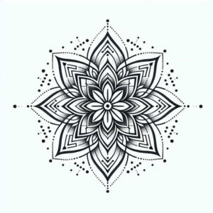 cosmic-order – tattoo design ideas free ai generated – blooming-center – for-shin – Gallery: mandalas-and-similar-inkby-ai