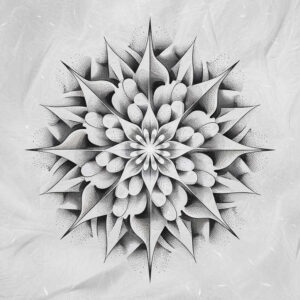 delicate-arcs – tattoo design ideas free ai generated – continuous-pattern – for-shin – Gallery: mandalas-and-similar-inkby-ai