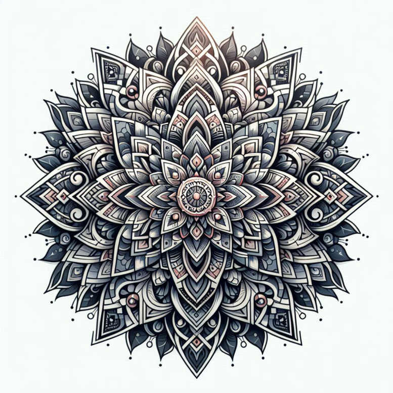 delicate-outline – tattoo design ideas free ai generated – cosmic – for-chest – Gallery: mandalas-and-similar-inkby-ai