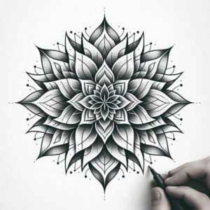 detailed-lines – tattoo design ideas free ai generated – mandala-tattoo – for-collarbone – Gallery: mandalas-and-similar-inkby-ai
