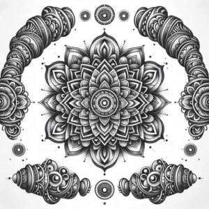 elaborate – tattoo design ideas free ai generated – infinite-pattern – for-ankle – Gallery: mandalas-and-similar-inkby-ai