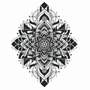 engraved-motif – tattoo design ideas free ai generated – dynamic-center – for-chest – Gallery: mandalas-and-similar-inkby-ai