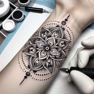 geometric-lace – tattoo design ideas free ai generated – filigree – for-hip – Gallery: mandalas-and-similar-inkby-ai