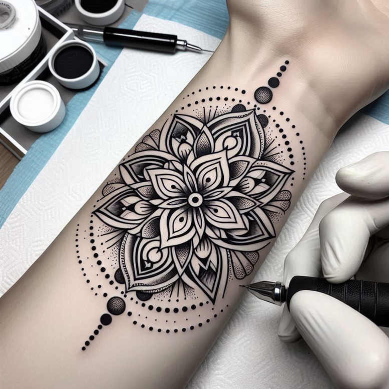 geometric-lace – tattoo design ideas free ai generated – filigree – for-hip – Gallery: mandalas-and-similar-inkby-ai