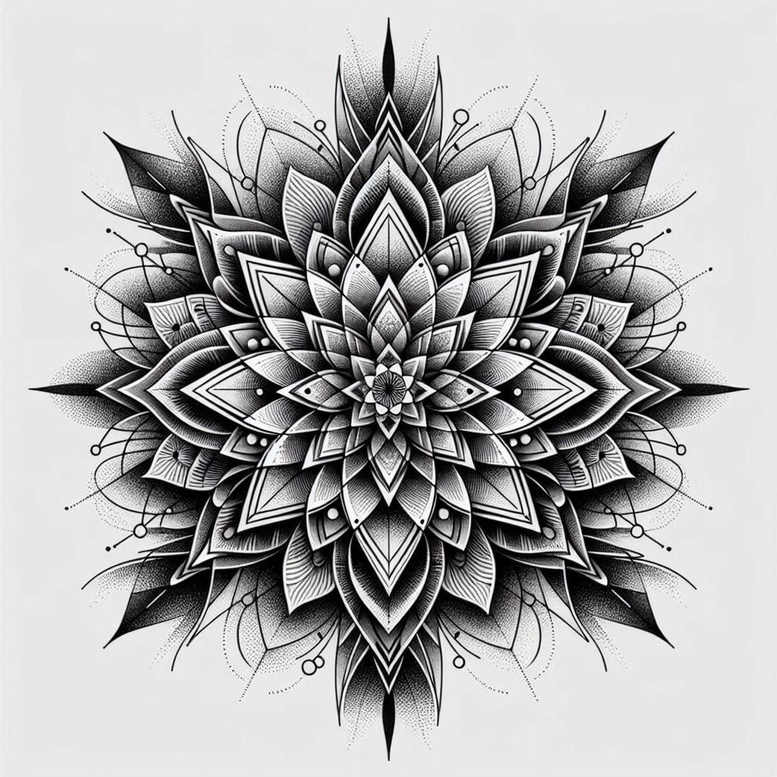 geometric-lace – tattoo design ideas free ai generated – meditative – for-upper-back – Gallery: mandalas-and-similar-inkby-ai
