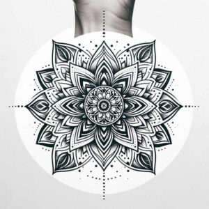 hypnotic – tattoo design ideas free ai generated – harmony – for-lower-leg – Gallery: mandalas-and-similar-inkby-ai