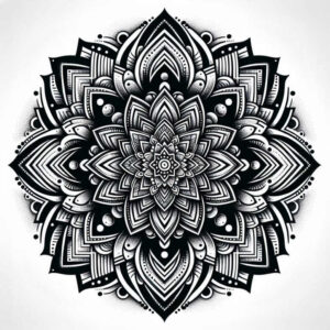 ornamental-ring – tattoo design ideas free ai generated – ornamental-swirl – for-shin – Gallery: mandalas-and-similar-inkby-ai