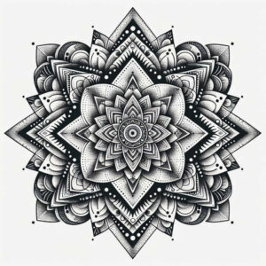 ornate-circle – tattoo design ideas free ai generated – radiant-center – for-back-of-neck – Gallery: mandalas-and-similar-inkby-ai
