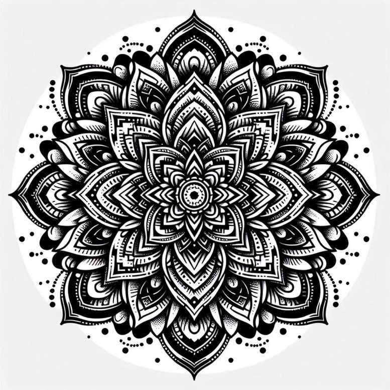patterned – tattoo design ideas free ai generated – circular-lace – for-foot – Gallery: mandalas-and-similar-inkby-ai