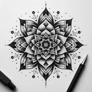 spiritual-design – tattoo design ideas free ai generated – decorative-ring – for-shoulder-blade – Gallery: mandalas-and-similar-inkby-ai