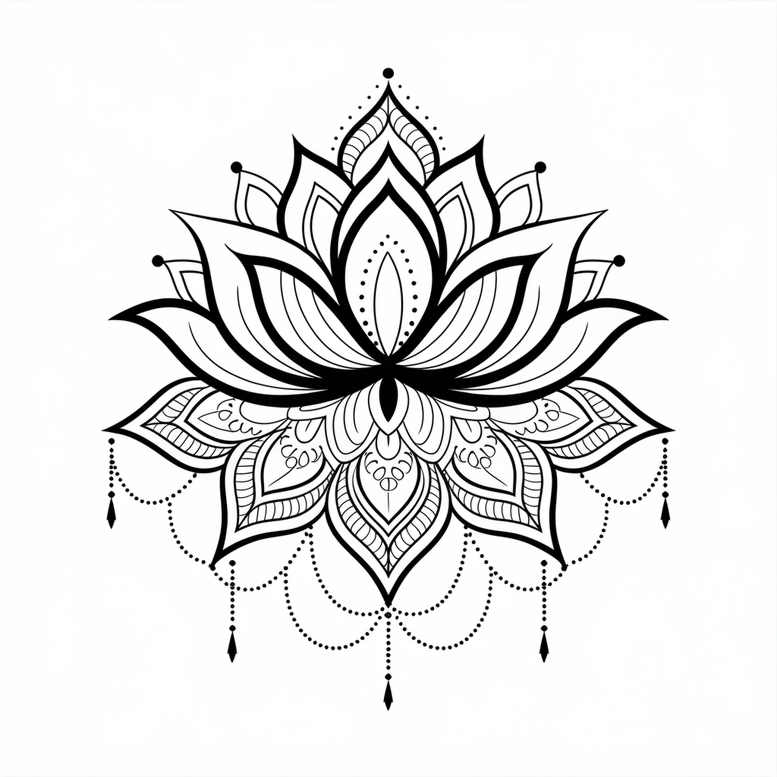 spirituality – tattoo design ideas free ai generated – interlaced – for-temple – Gallery: mandalas-and-similar-inkby-ai
