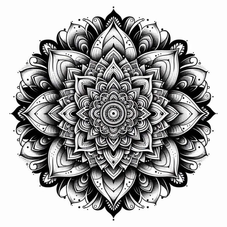 mandalas-and-similar tattoo design ideas fractal geometric for neck