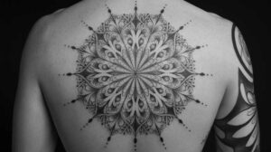 mandalas-and-similar tattoo design ideas kaleidoscope geometric patterns for shin