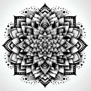 mandalas-and-similar tattoo design ideas harmony lines radial for back of neck