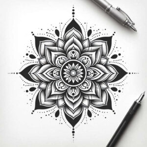 unending – tattoo design ideas free ai generated – centered – for-heel – Gallery: mandalas-and-similar-inkby-ai