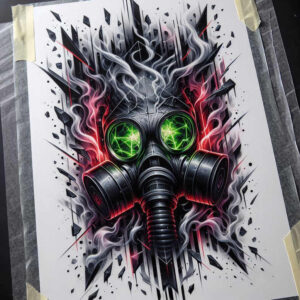 contoured-mask – tattoo design ideas free ai generated – surrealism-phantasmagoria – for-back-shoulder – Gallery: masks-inkby-ai