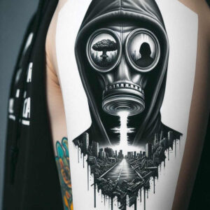 cultural-motif-mask – tattoo design ideas free ai generated – realism-rich-blacks – for-chest – Gallery: masks-inkby-ai