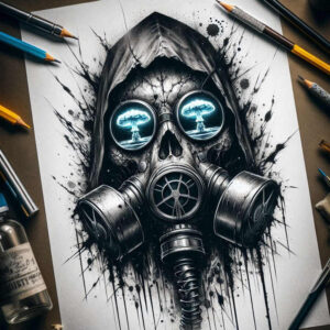 mysterious-mask – tattoo design ideas free ai generated – neotraditional-enhanced-shading – for-outer-arm – Gallery: masks-inkby-ai